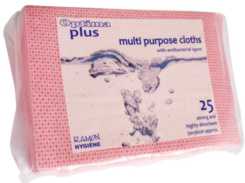 Optima Plus Lavette Cloths Red Pk 25