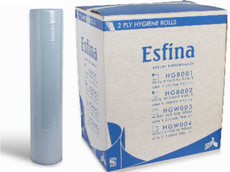 500mm Blue Hygiene Couch Rolls Case 12