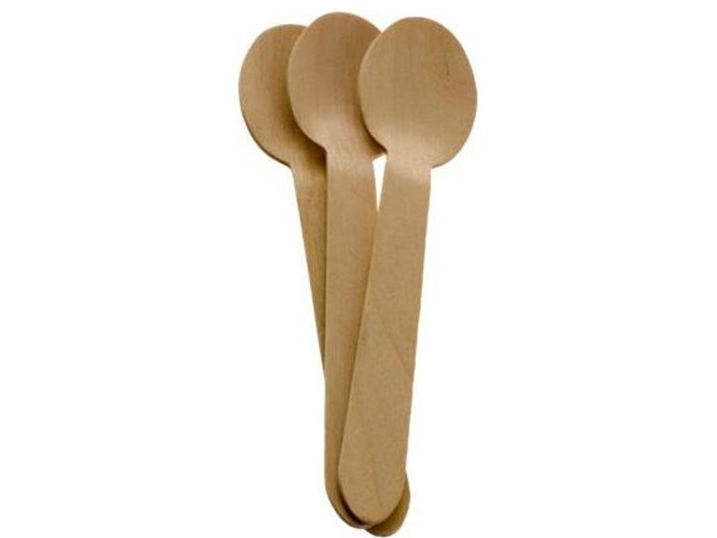 Biodegradable Wooden Dessert Spoons Case 1000