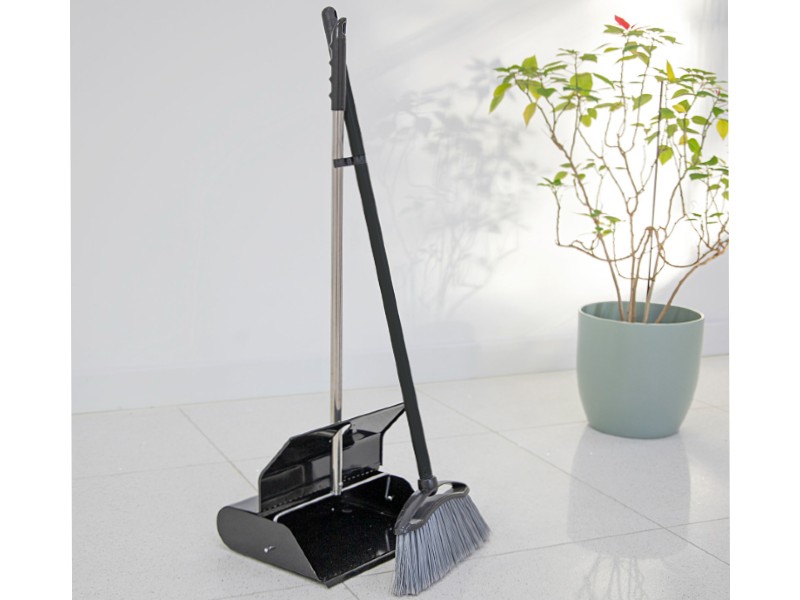 Lobby Dustpan and Brush Powder Coated