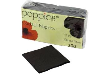 Black 2ply Cocktail Napkins Case 4000 : 1198