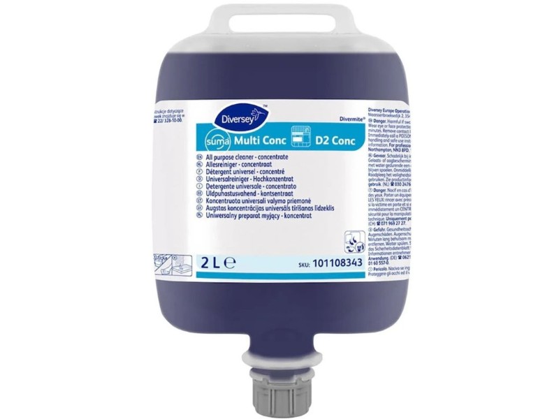 Diversey Suma Multi D2 Concentrated All Purpose Cleaner 2 Ltr Pouch
